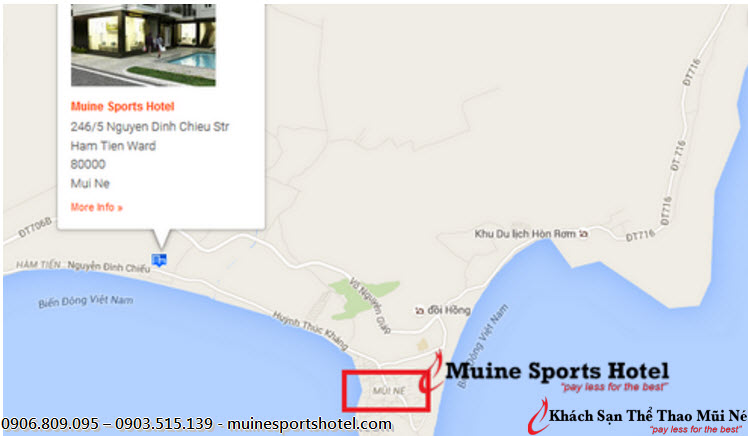 Just 10 mins by motorbike from Mui Ne Sports Hotel to Mui Ne beach